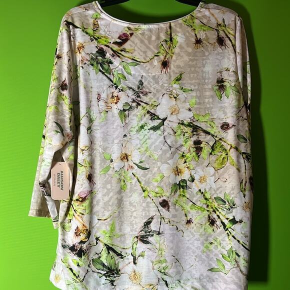 Allison Daley Women's Plus Floral Long Sleeve Blouse Multicolor Knit 2X - Picture 5 of 5